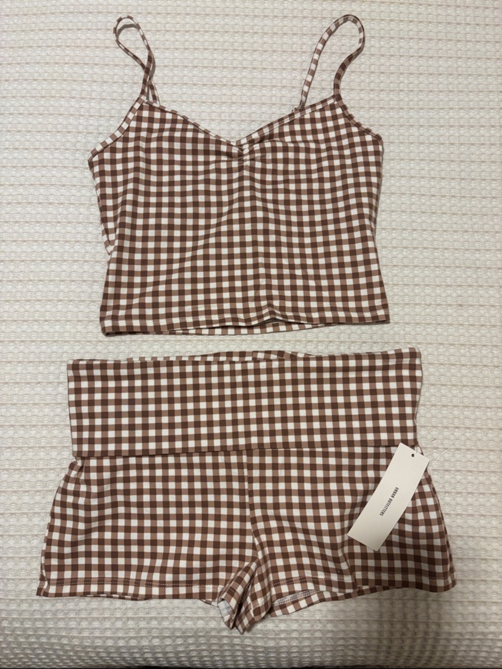 NWT Brown Gingham Cami & Short Sleep Set - Women Intimates